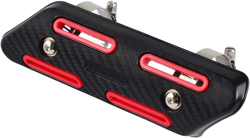 NICECNC Universal Red 4 STROKE Exhaust Heat Protector Shield Compatible with Honda CRF250 CRF450 CRFX250 CRFX450,Compatible Suzuki RMZ250 RMZ400 RMZ450 RMX250 RMX400 RMX450 DRZ250 DRZ400 See Fitment - Image 3